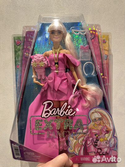 Кукла barbie fancy Экстра в розовом платье
