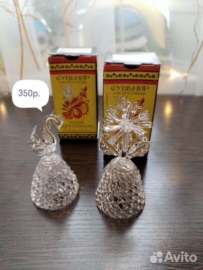 Стеклянные фигурки, хруст. колокольчик, ключницы