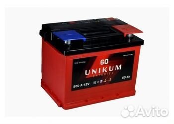Аккумулятор unikum обратный 60 ач \ 500 а