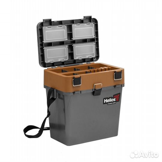 Ящик рыболовный зимний серый/золото Helios