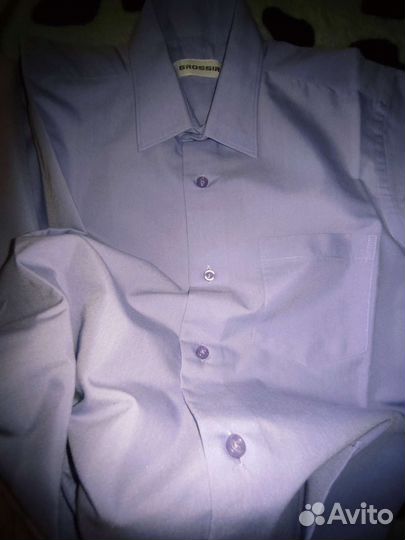 Турция.Рубашка без глажки Хрустящий хлопок140-146р