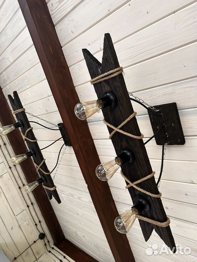 Подвесная люстра из дерева