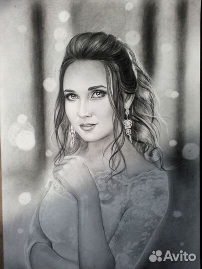 Портрет по фото простым карандашом