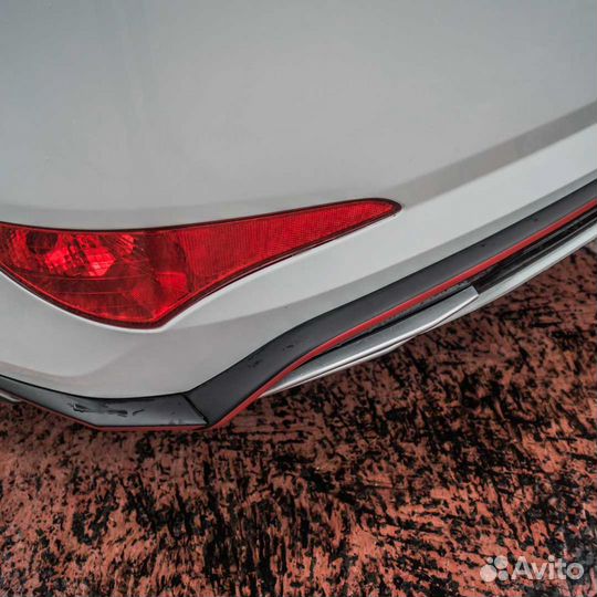 Юбка заднего бампера zeus для Hyundai Solaris рест