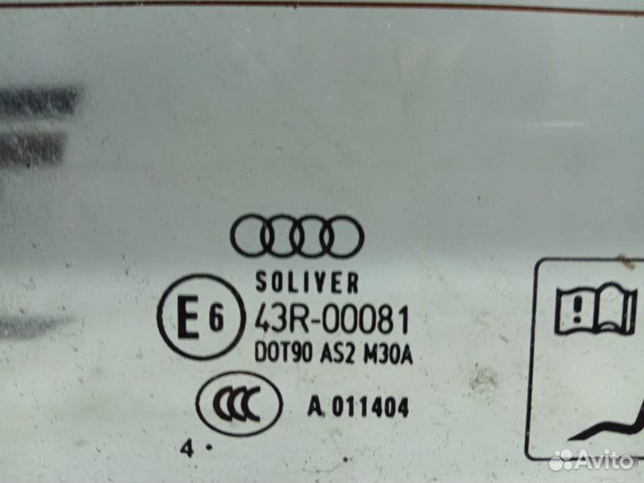 Форточка задняя левая Audi A4 B7