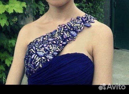 Платье на выпускной в пол со стразами Сваровски