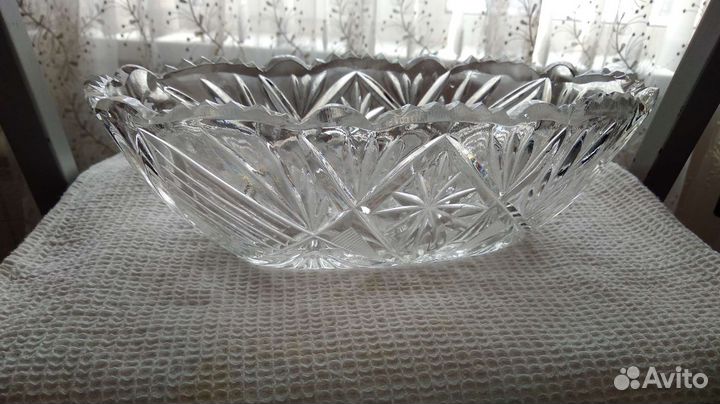 Хрустальная ваза-ладья