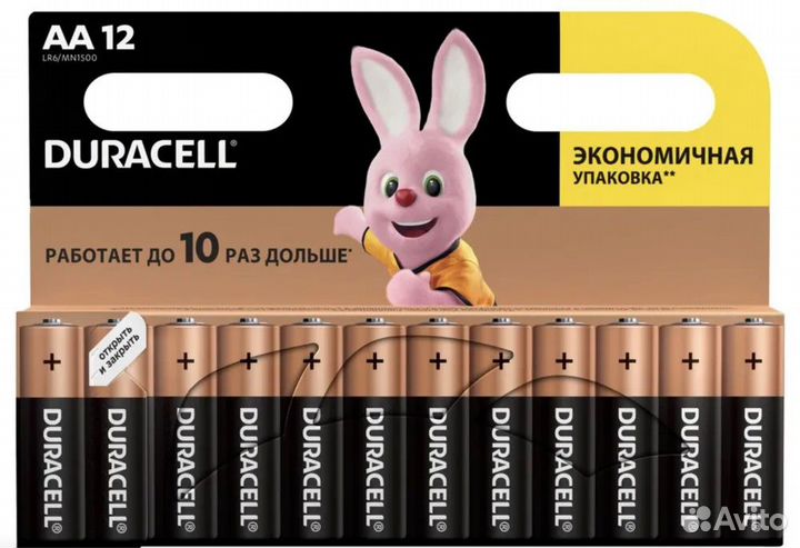 Батарейки Duracell аа 1,5В, 12шт (пальчиковые)