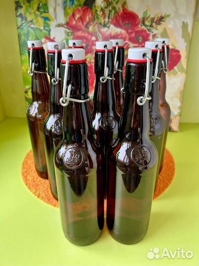 Бутылки с пробкой крафтовые 0,5 л