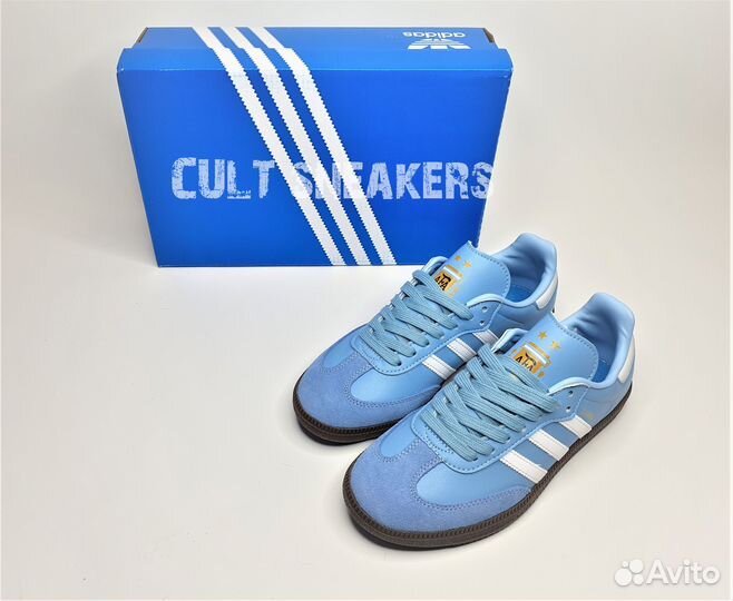 Adidas samba blue голубые