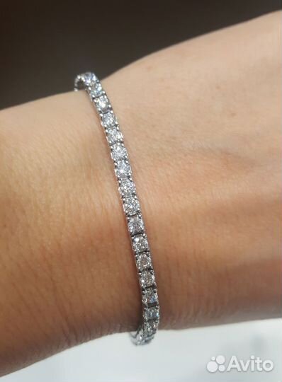 Теннисный браслет с бриллиантами 4.5ct. Италия МГУ