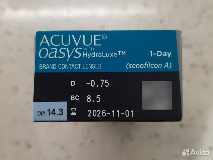 Линзы контактные acuvue oasys однодневные -0,75