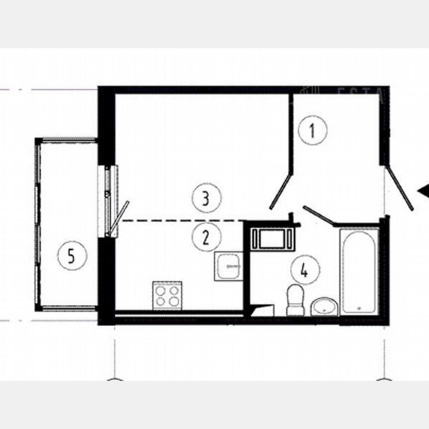 Квартира-студия, 25,2 м², 3/12 эт.