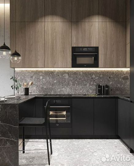 Кухня угловая с барной стойкой