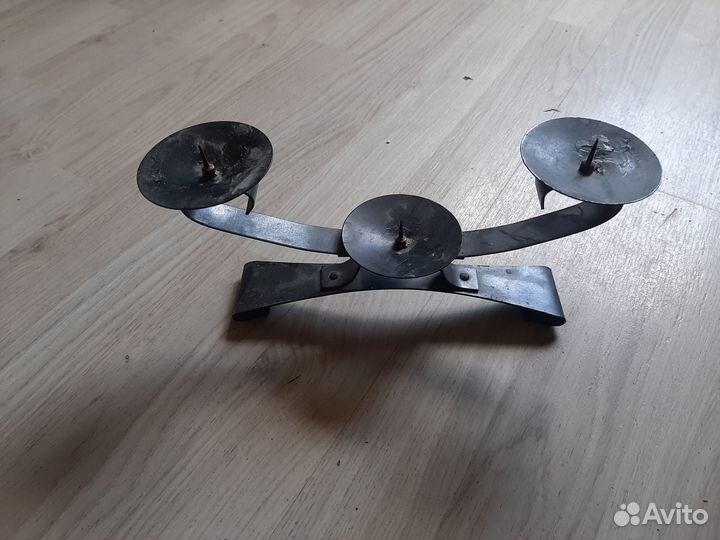 Подсвечник латунь СССР и железный