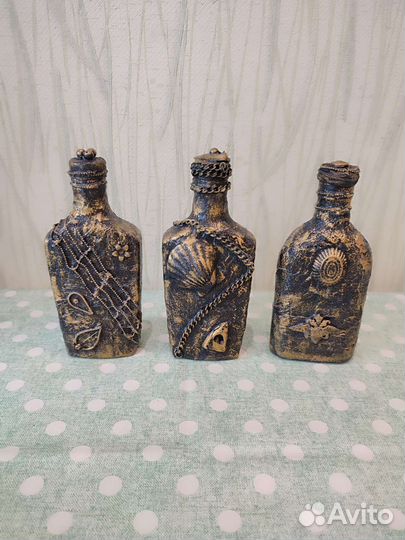 Бутылка подарочная на 23 февраля, декупаж