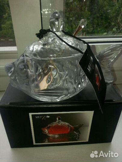 Икорница стеклянная новая