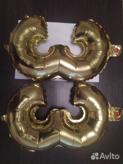 Шар-цифра 3 фольгированная праздничная