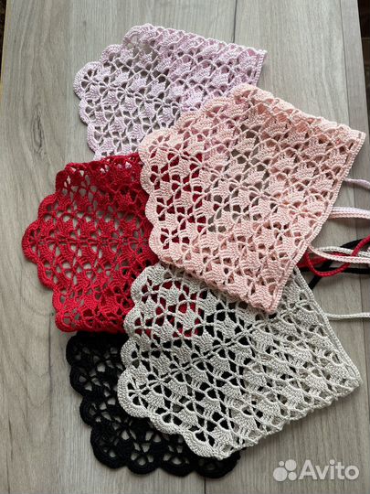 Ажурная косынка кроше ручной работы