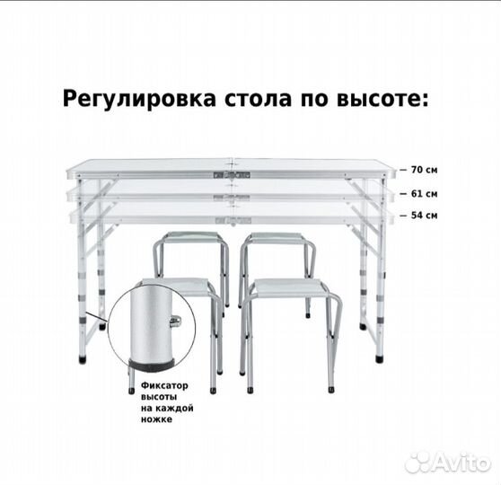 Новый туристический стол и стулья