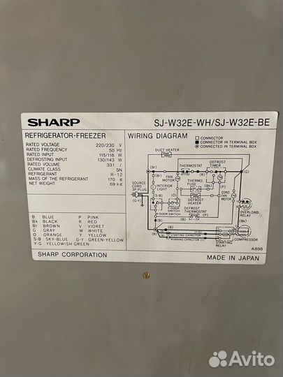 Полки и балконы sharp sj-w32e-wh/sg-w32e-BE