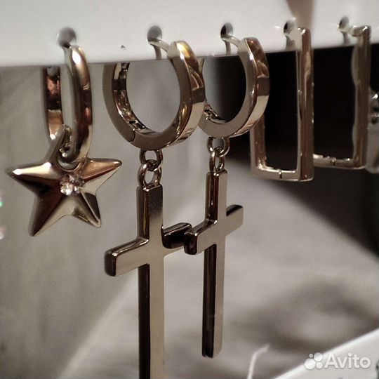 Серьги крестики