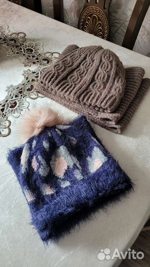 Шапка с шарфом