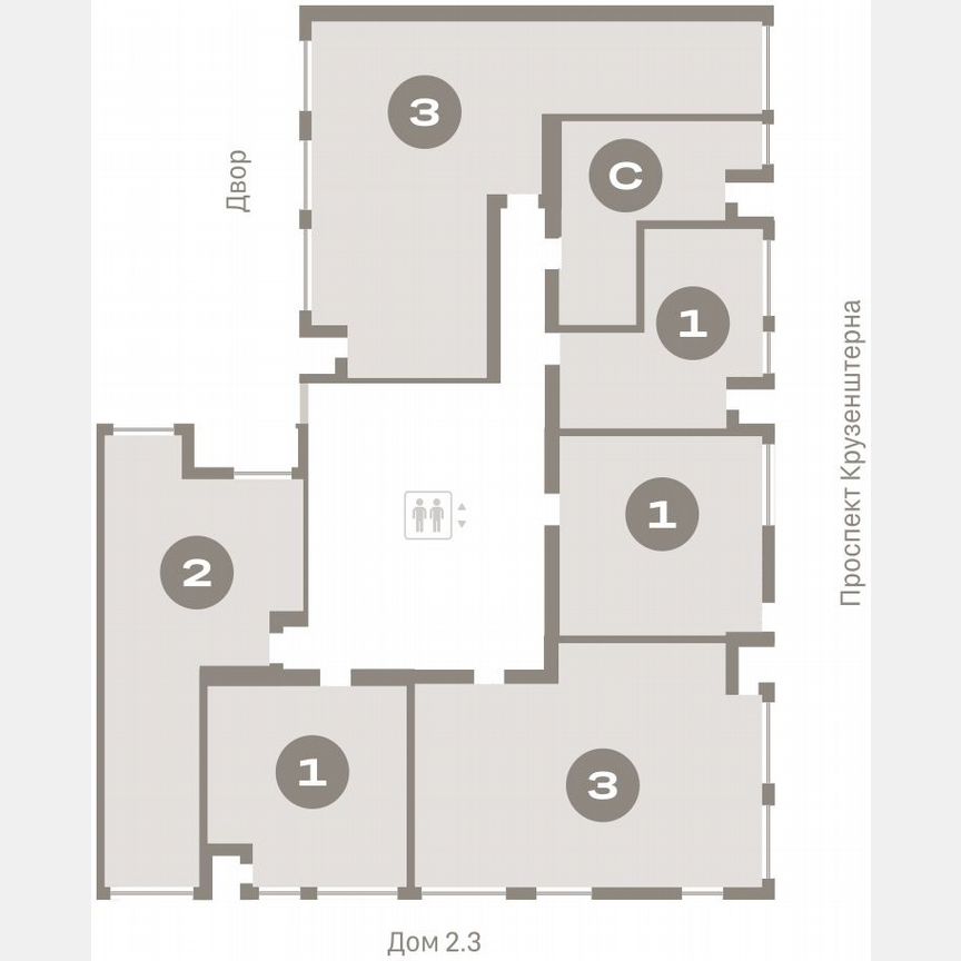 3-к. квартира, 87,3 м², 5/16 эт.