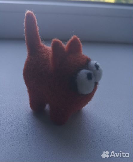 Кот Саймон сувенир ручная работа Валяная игрушка