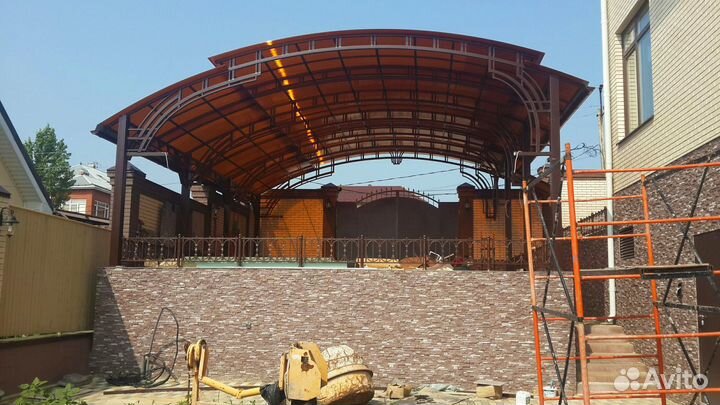 Навесы для автомобиля, терраса, хай тек навес