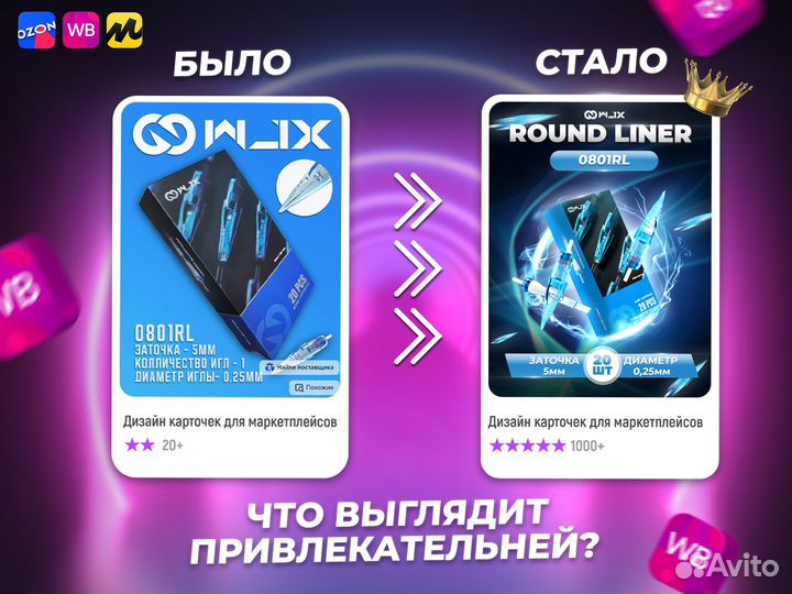 Дизайн инфографика карточек товара для маркетплейс