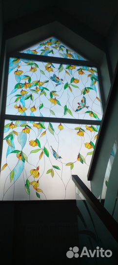 Витражи на готовые окна и двери без замены стекла