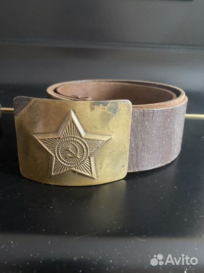 Ремень солдатский СССР кожаный. Клеймо