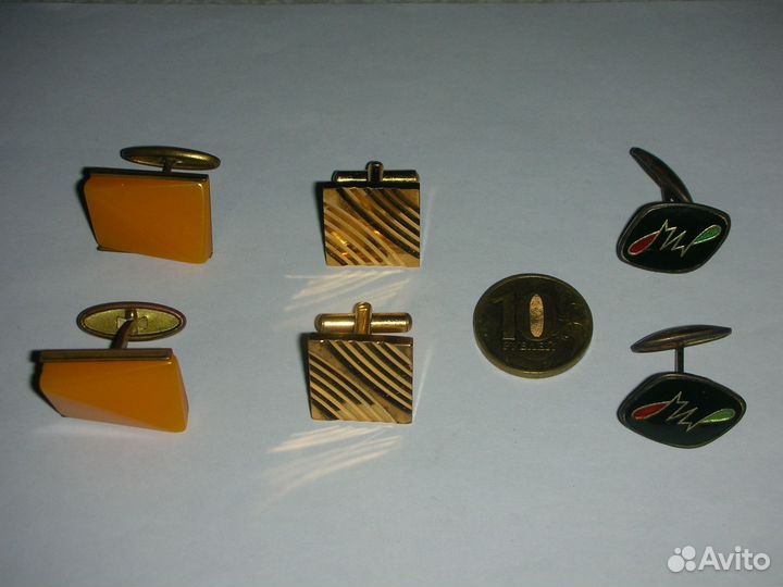 Запонки, 3 пары, винтаж, СССР