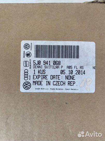 Фара противотуманная led skoda fabia rs vag 5j0941