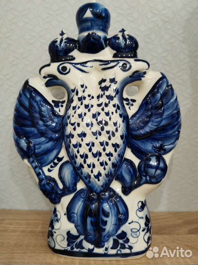 Штоф герб орёл Гжель