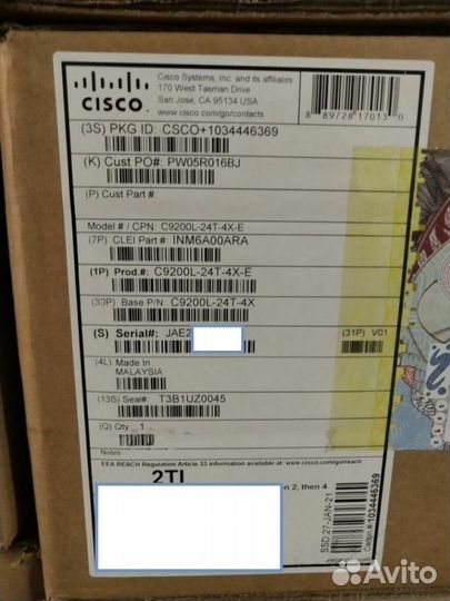 Коммутатор Cisco C9200L-24T-4X-E NEW C НДС