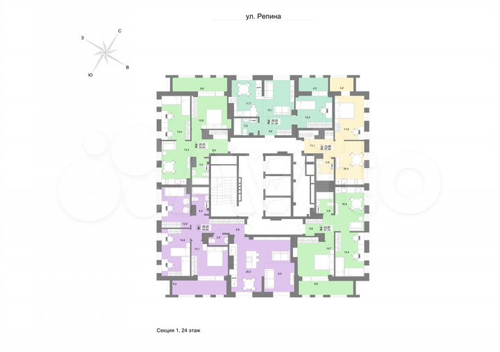 2-к. квартира, 55,6 м², 24/31 эт.