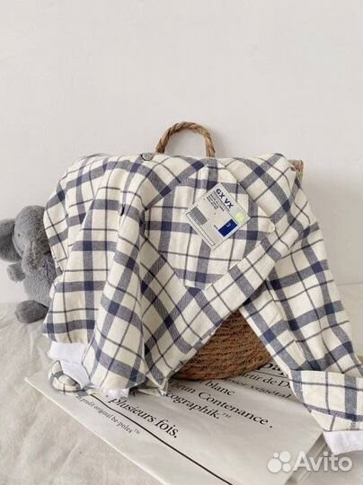 Детская хлопковая клетчатая рубашка