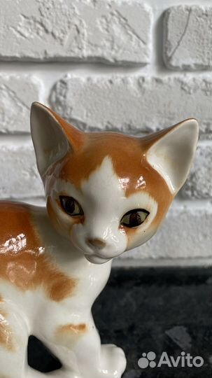 Статуэтка Котенок лфз, СССР, фарфоровая статуэтка
