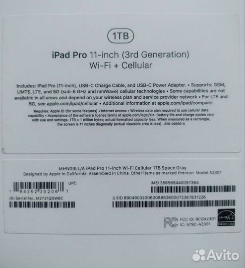 Apple iPad PRO 11 m1 2021/1Tb/16Gb/ LTE/Space Grey