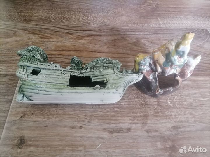 Аквариум 150 литров, декор, грунт