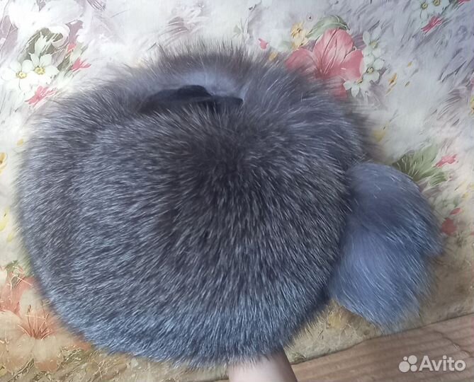 Шапка зимняя меховая женская чернобурка