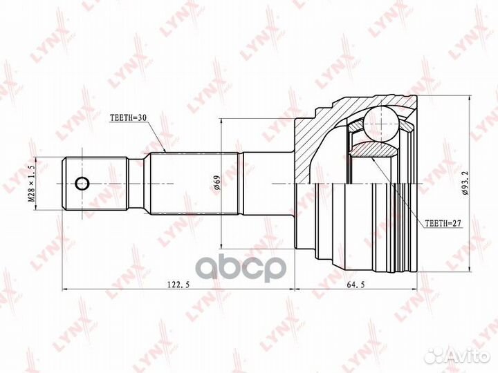Шрус наружный подходит для toyota Land Cruiser