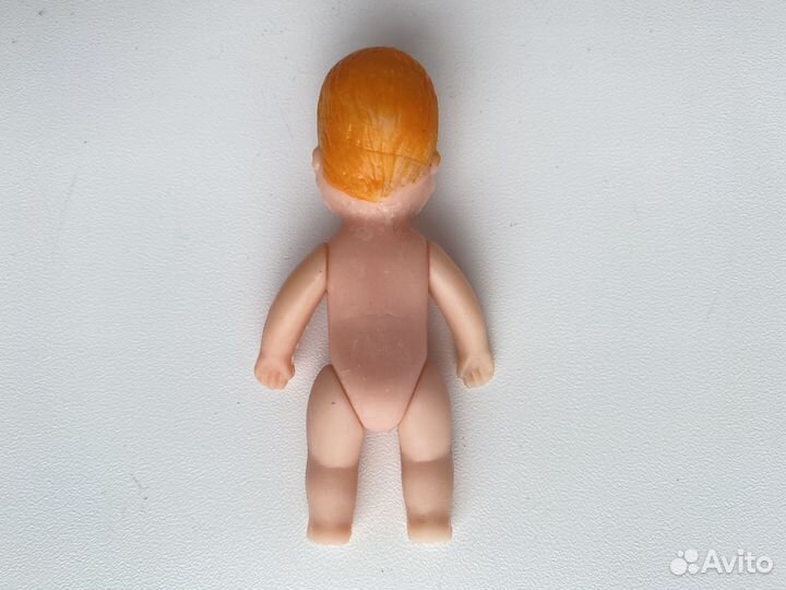 Пупсик резиновый миниатюрный, пупс мини 7,5 см 70е