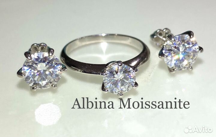 Комплект PT950 5ct винт.замок муассаниты