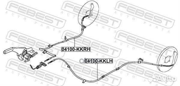 Трос стояночного тормоза 04100kklh Febest