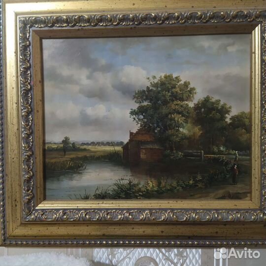 Картина маслом на холсте старинная