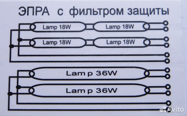 Эпра балласт 4х18 Вт 220 В электронный Т8 IP20