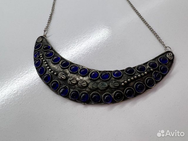 Ожерелье колье с синими камнями